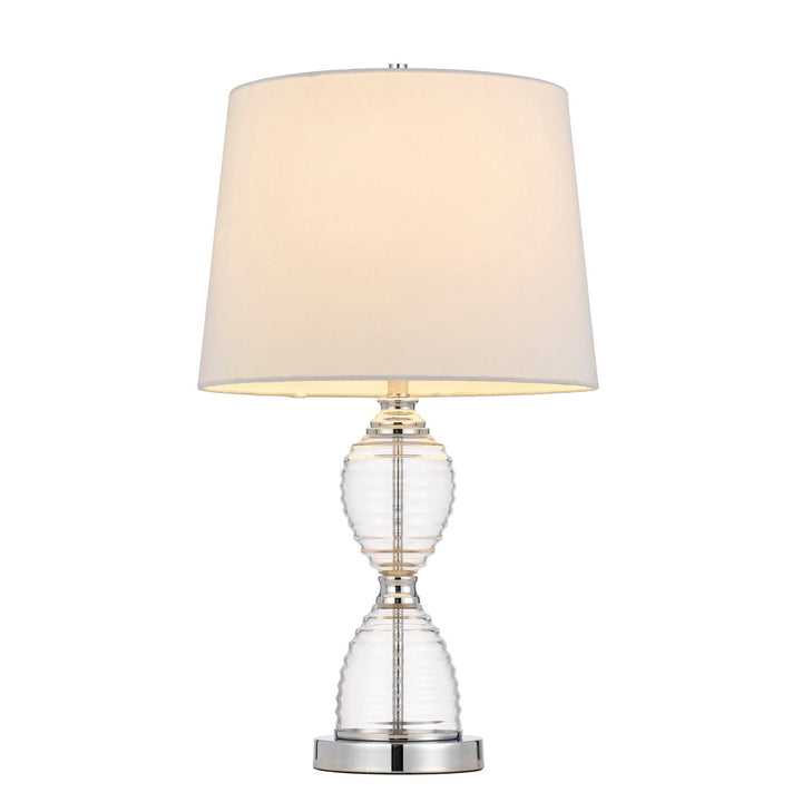 EDEN GLASS TABLE LAMP WITH TAPER DRUM HARDBACK SHADE Cal Lighting