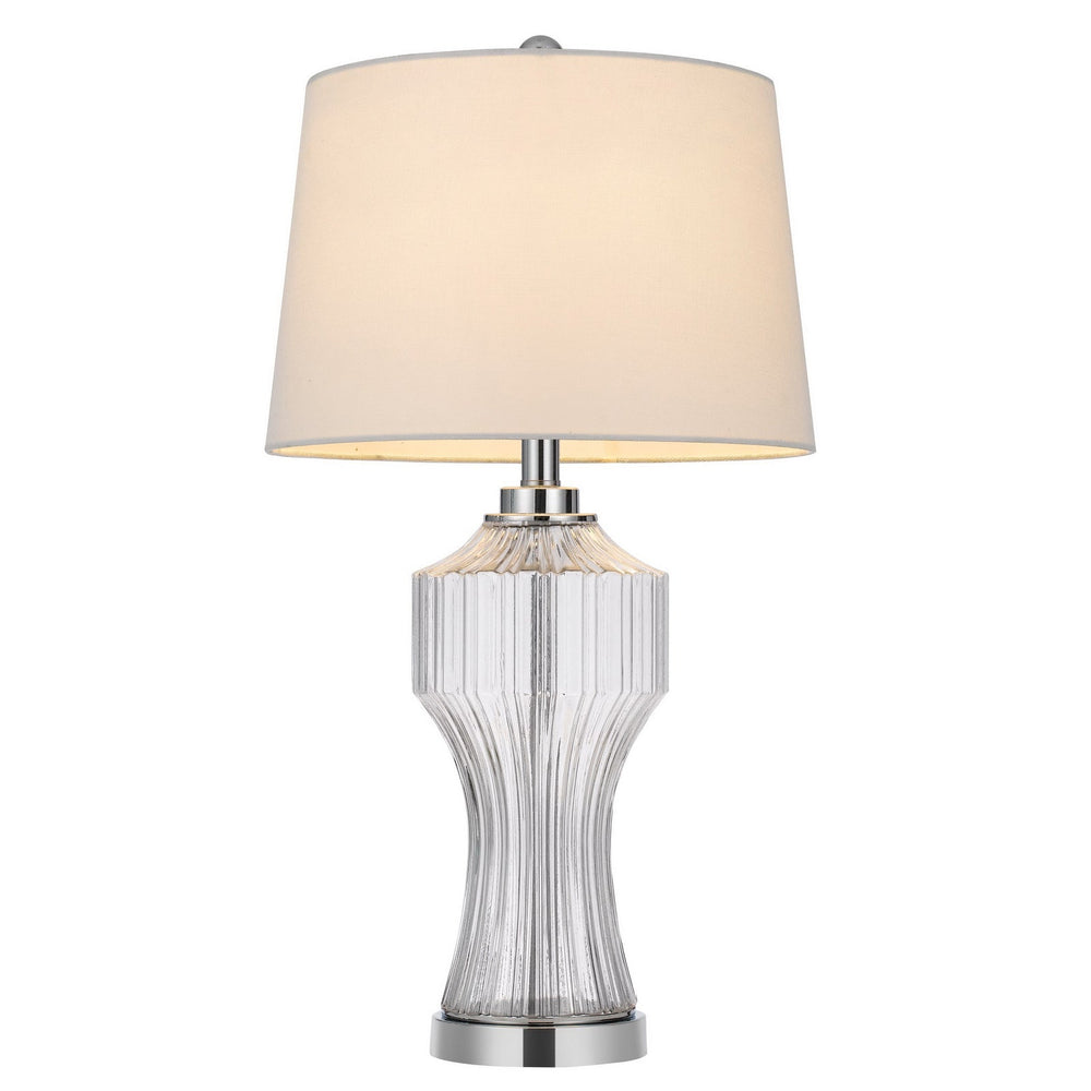 100W 3 WAY RESTON COLUMN GLASS TABLE LAMP Cal Lighting