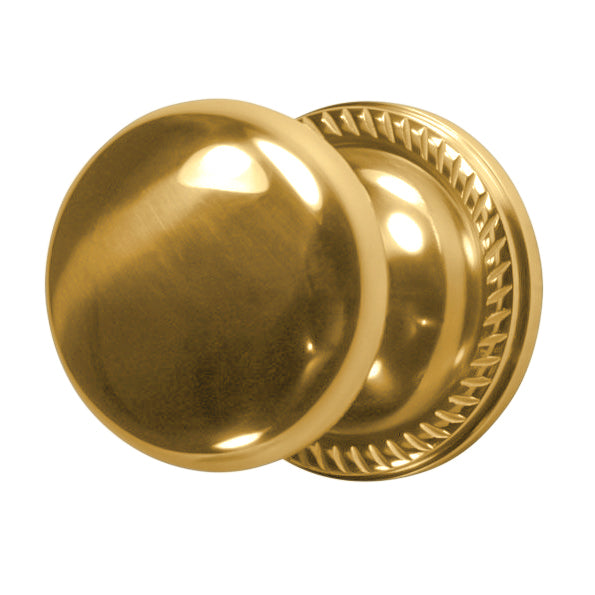 Georgian Roped Rosette Door Set with Round Brass Door Knobs (Several Finishes Available)