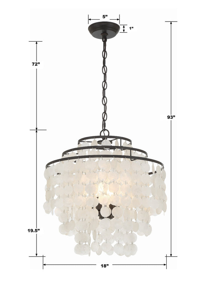 Crystorama Crystorama Brielle 4 Light Dark Bronze Chandelier