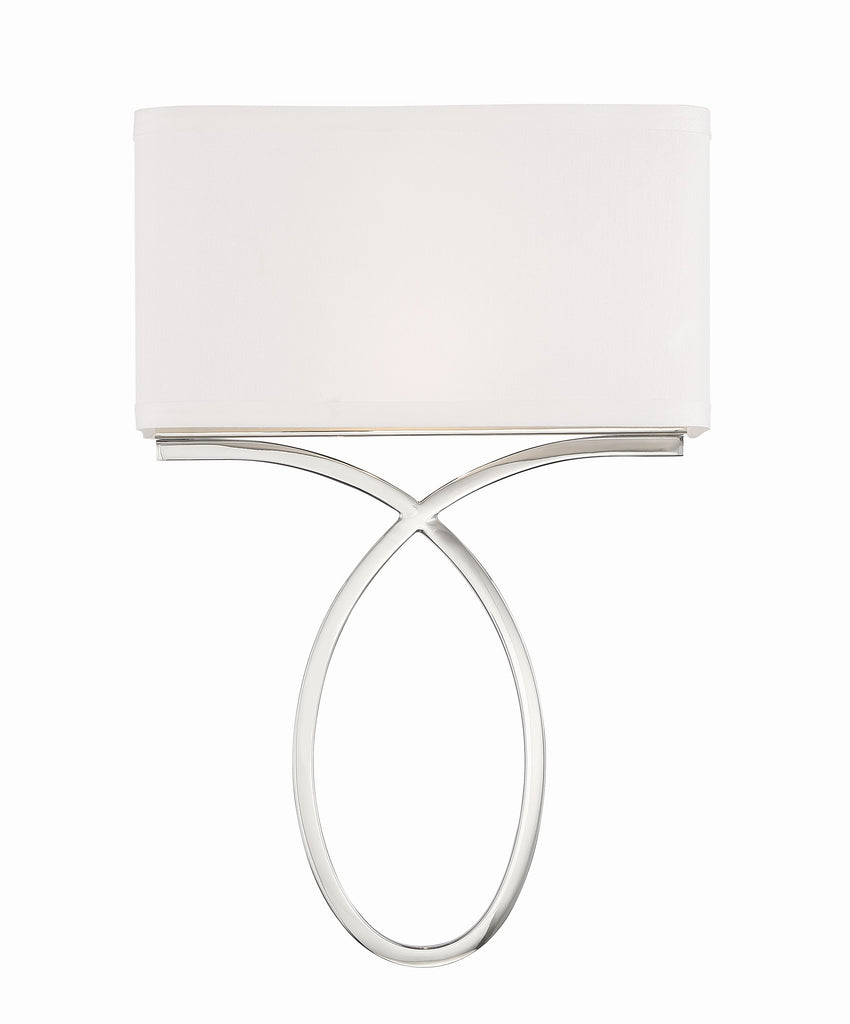 Crystorama Crystorama Brinkley 2 Light Polished Nickel Sconce
