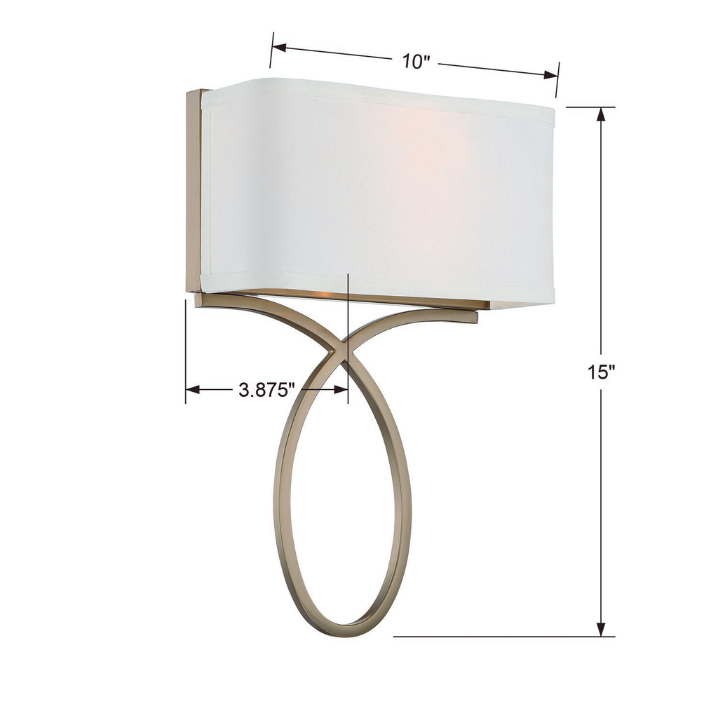 Crystorama Crystorama Brinkley 2 Light Polished Nickel Sconce