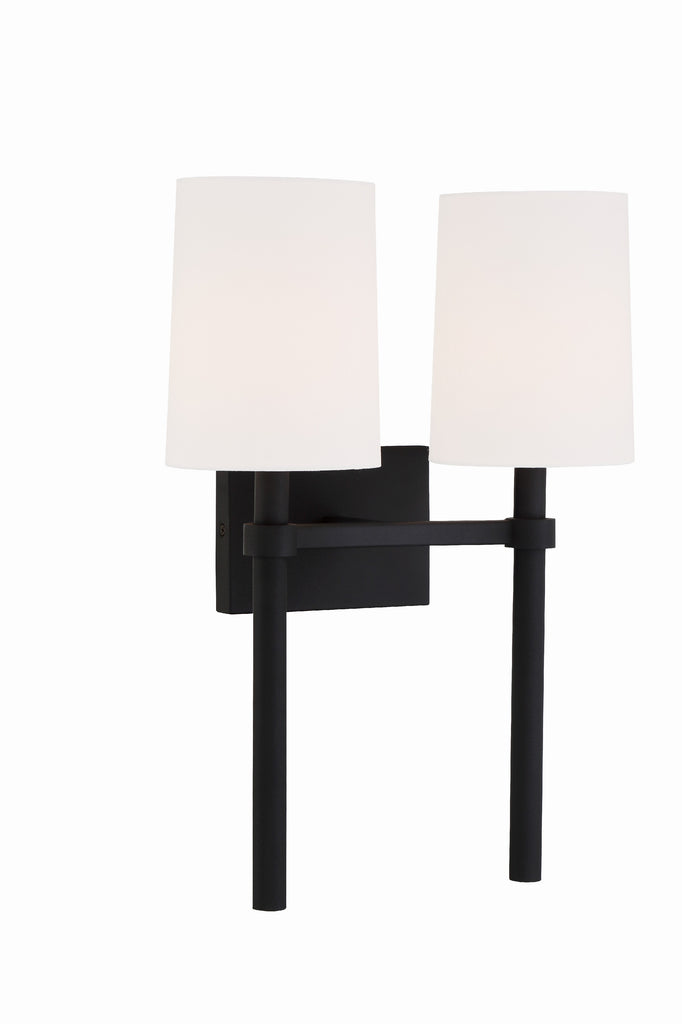 Crystorama Crystorama Bromley 2 Light Black Forged Sconce