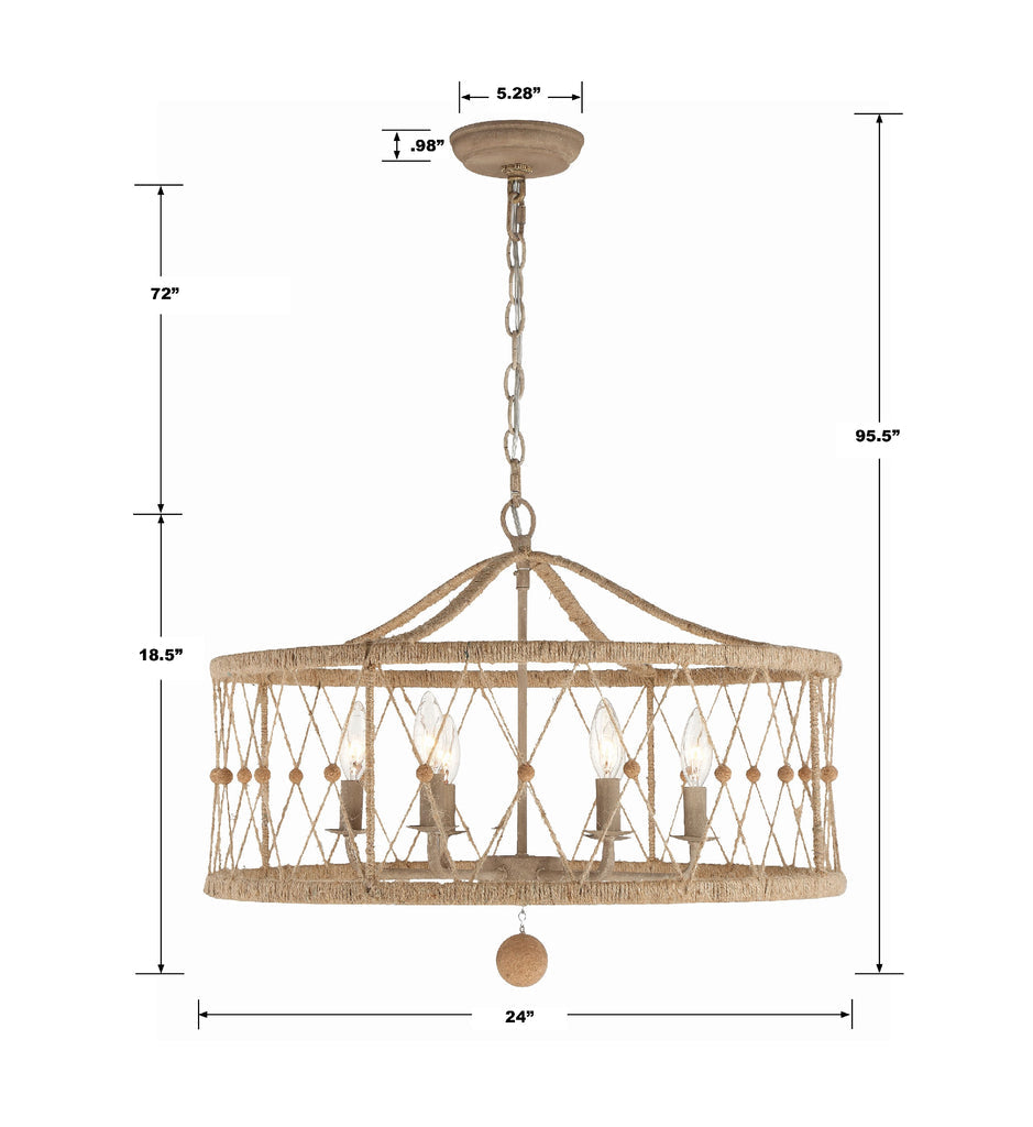 Crystorama Crystorama Brixton 6 Light Burnished Silver Chandelier