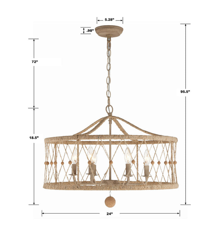 Crystorama Crystorama Brixton 6 Light Burnished Silver Chandelier