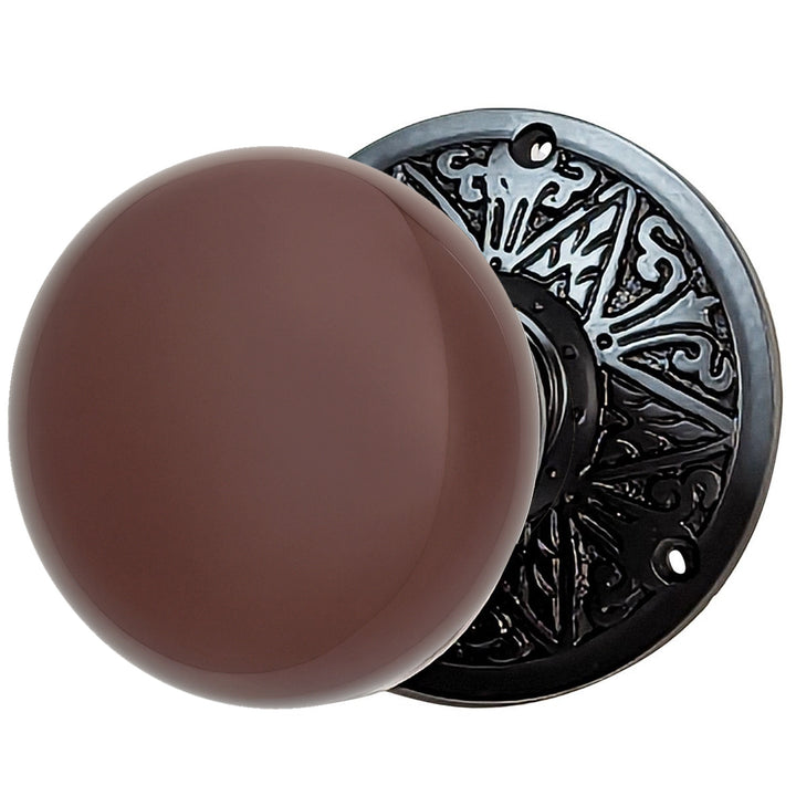 Lancaster Door Set With Brown Porcelain Knob