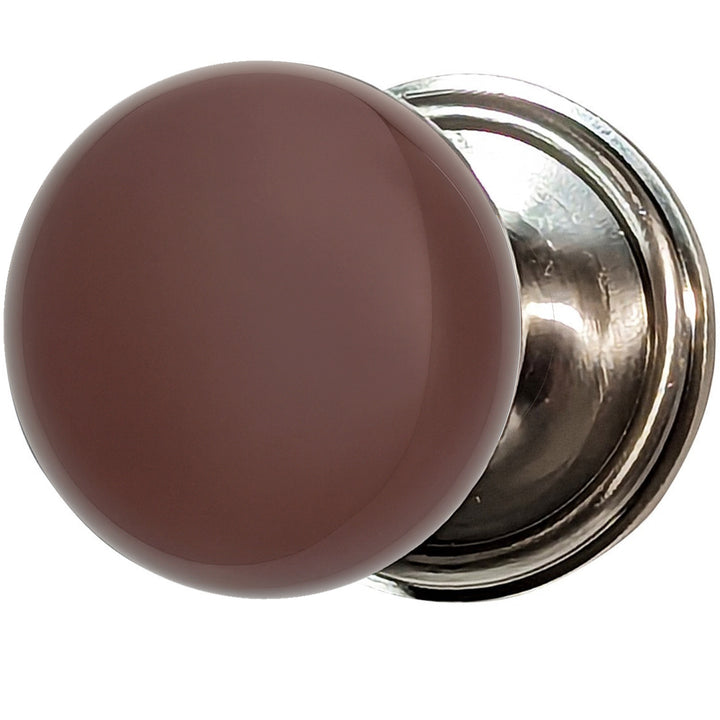 Traditional Rosette Door Set with Brown Porcelain Door Knobs (Several Finishes Available)
