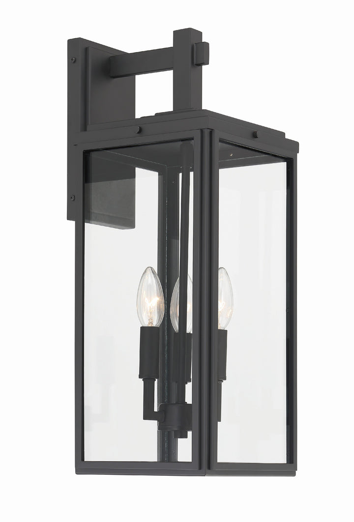 Crystorama Crystorama Byron 3 Light Matte Black Outdoor Sconce
