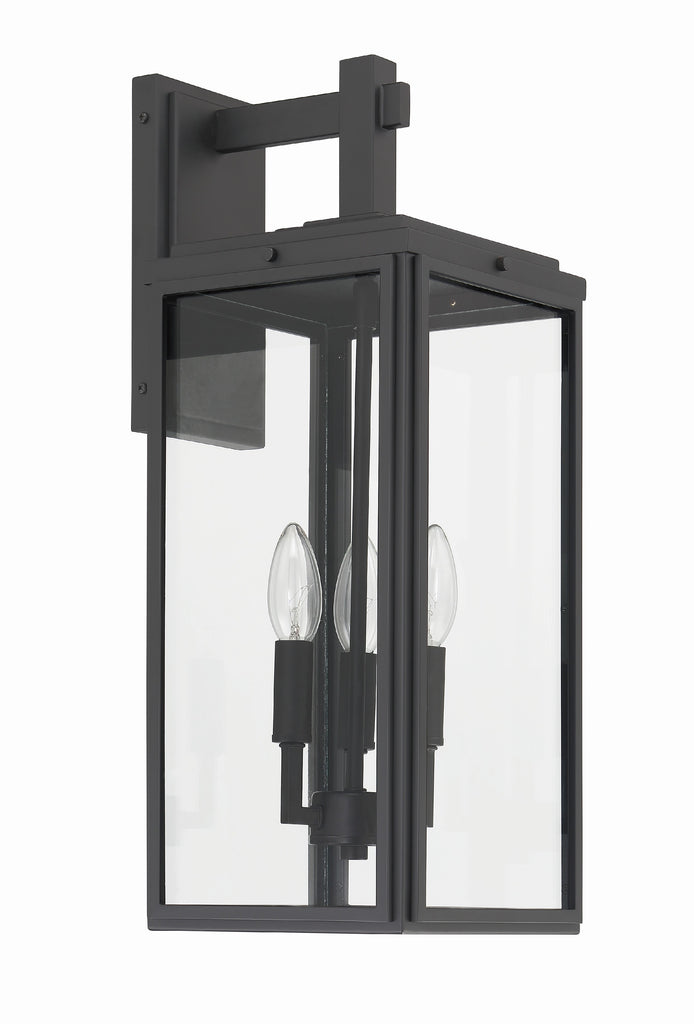 Crystorama Crystorama Byron 3 Light Matte Black Outdoor Sconce