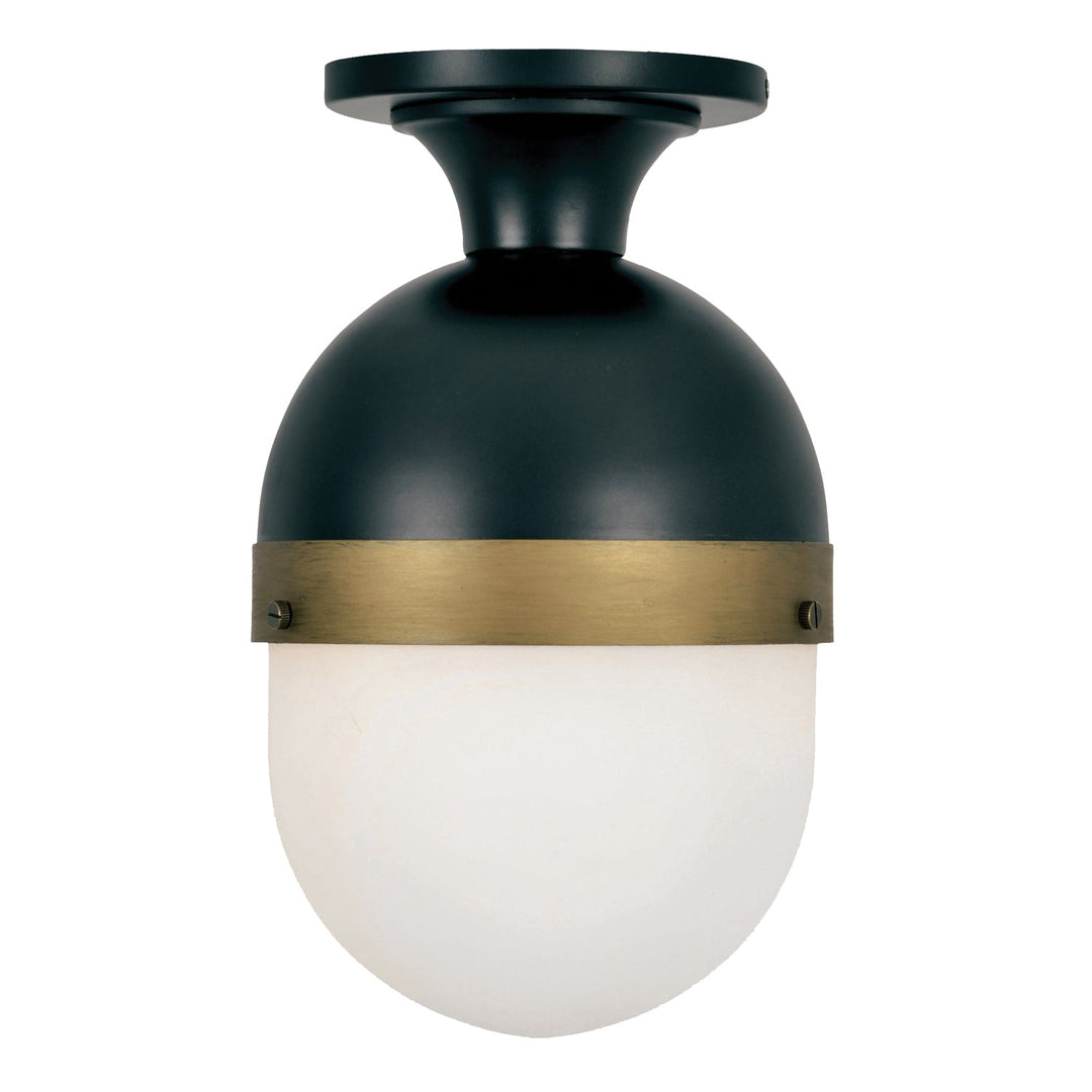 Crystorama Crystorama Brian Patrick Flynn Capsule 1 Light Matte Black + Textured Gold Outdoor Semi Flush Mount
