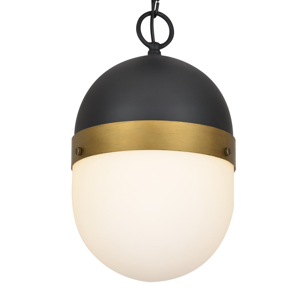 Crystorama Crystorama Brian Patrick Flynn Capsule 1 Light Matte Black + Textured Gold Outdoor Pendant