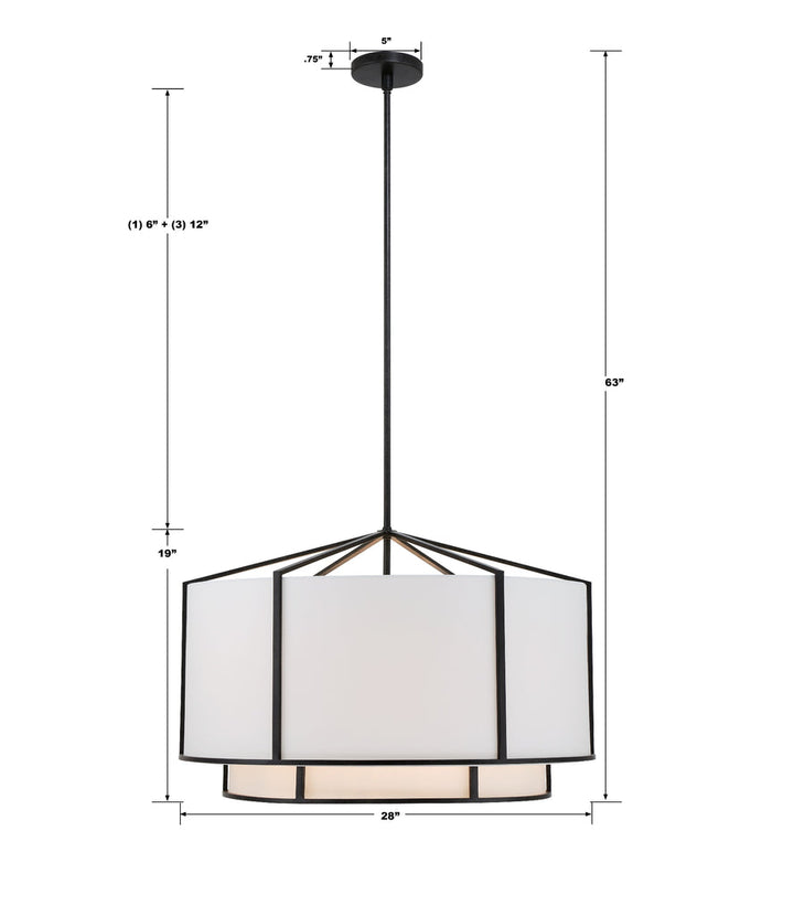Crystorama Crystorama Carlyn 6 Light Black Chandelier