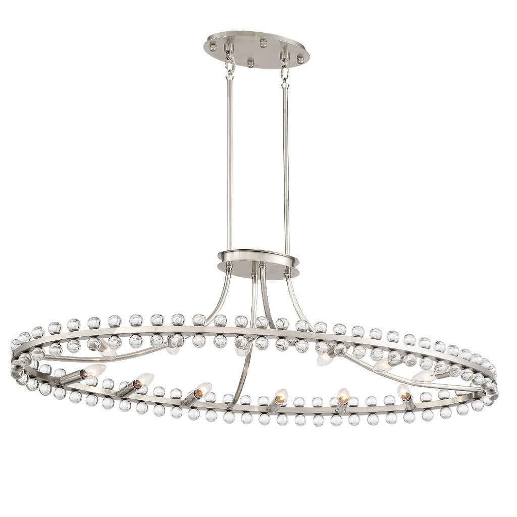 Crystorama Crystorama Clover 12 Light Brushed Nickel Chandelier