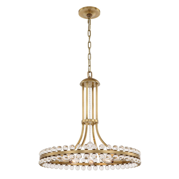 Crystorama Crystorama Clover 8 Light Aged Brass Chandelier