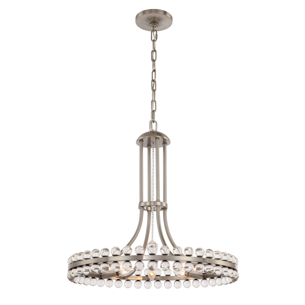 Crystorama Crystorama Clover 8 Light Aged Brass Chandelier