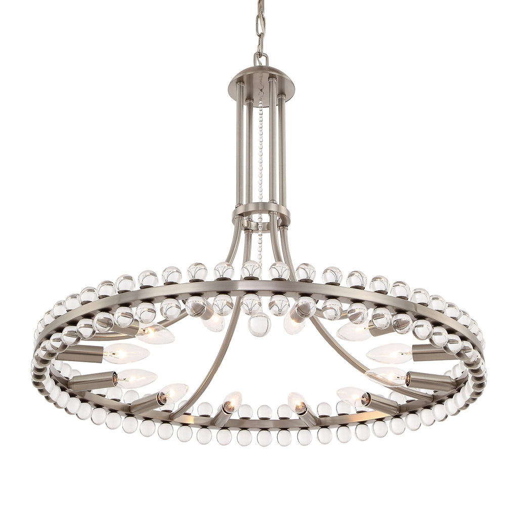 Crystorama Crystorama Clover 12 Light Aged Brass Chandelier