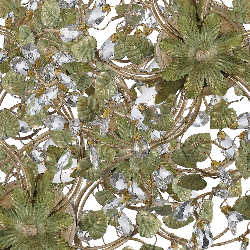 Josie 3 Light Champagne Green Tea Mini Chandelier Chandelier Crystorama