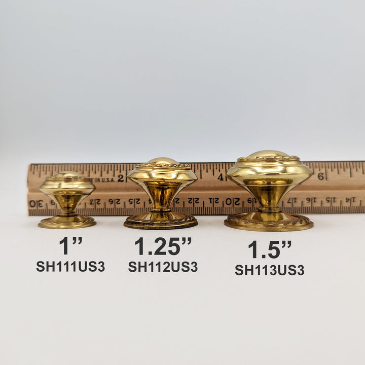 COPPER MOUNTAIN HARDWARE Solid Brass Georgian Roped Round Cabinet & Furniture Knob