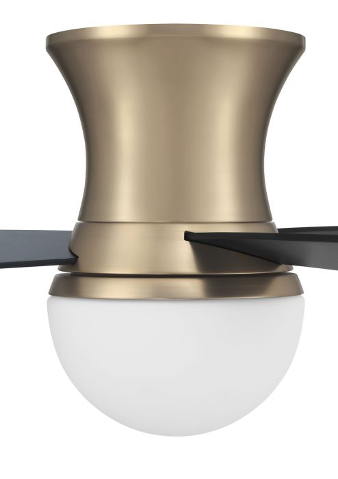 ##Antique Hardware## 52" Daybreak in Satin Brass w/ Flat Black/Black Walnut Blades