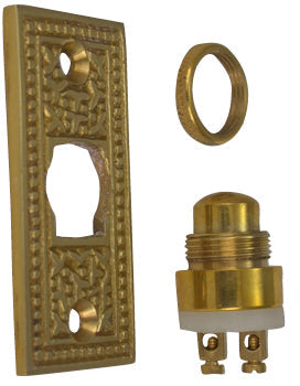 Solid Brass Rice Pattern Door Bell (Several Finishes Available) COPPER MOUNTAIN HARDWARE
