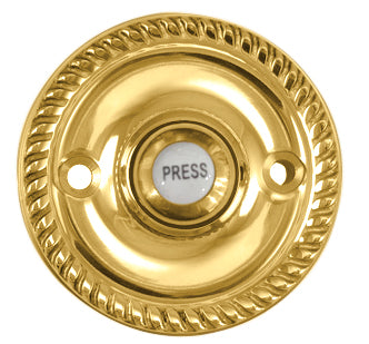 Solid Brass Georgian Roped Doorbell (Several Finishes Available)