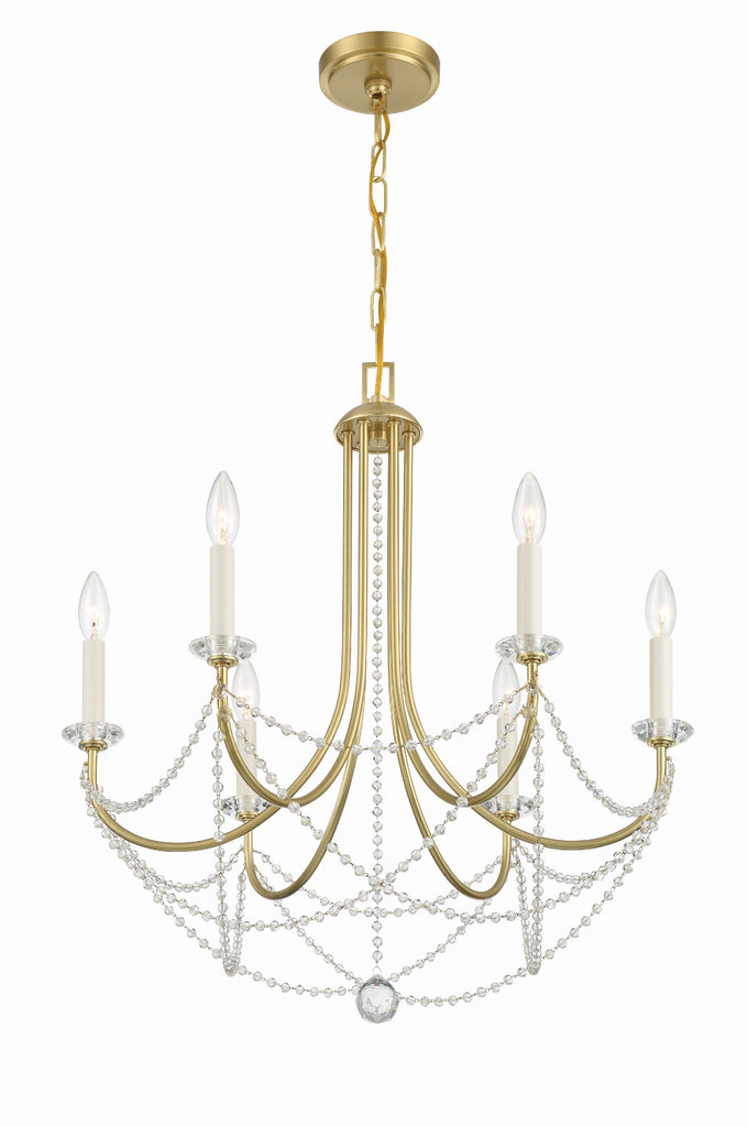 Crystorama Crystorama Delilah 6 Light Aged Brass Chandelier
