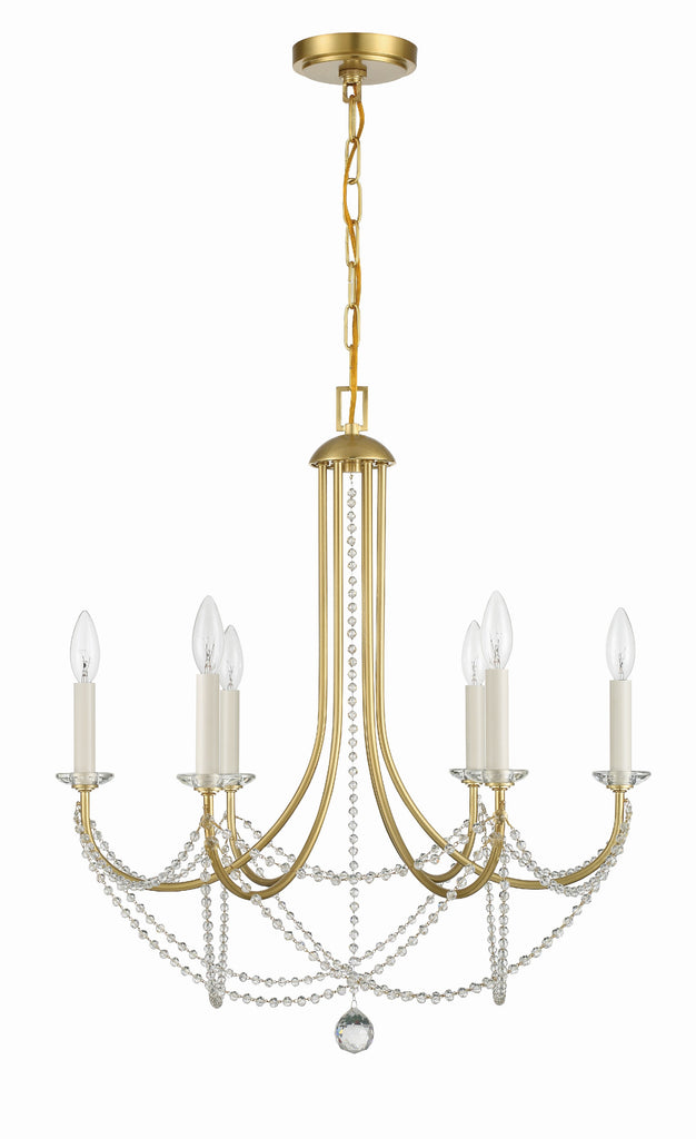 Crystorama Crystorama Delilah 6 Light Aged Brass Chandelier