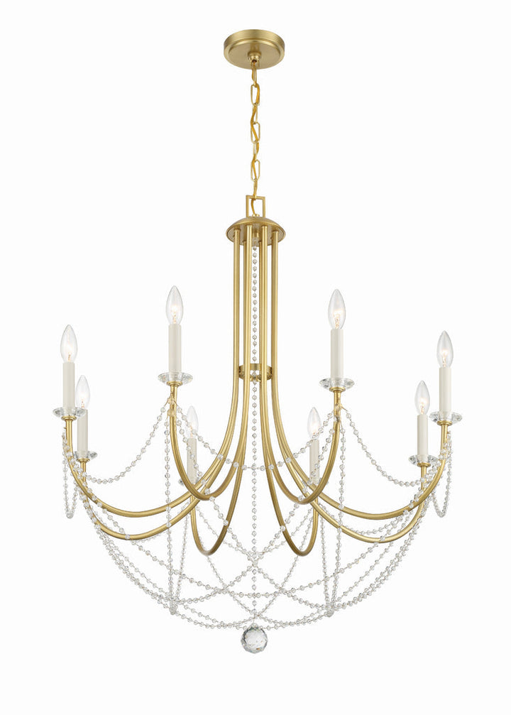 Crystorama Crystorama Delilah 8 Light Aged Brass Chandelier