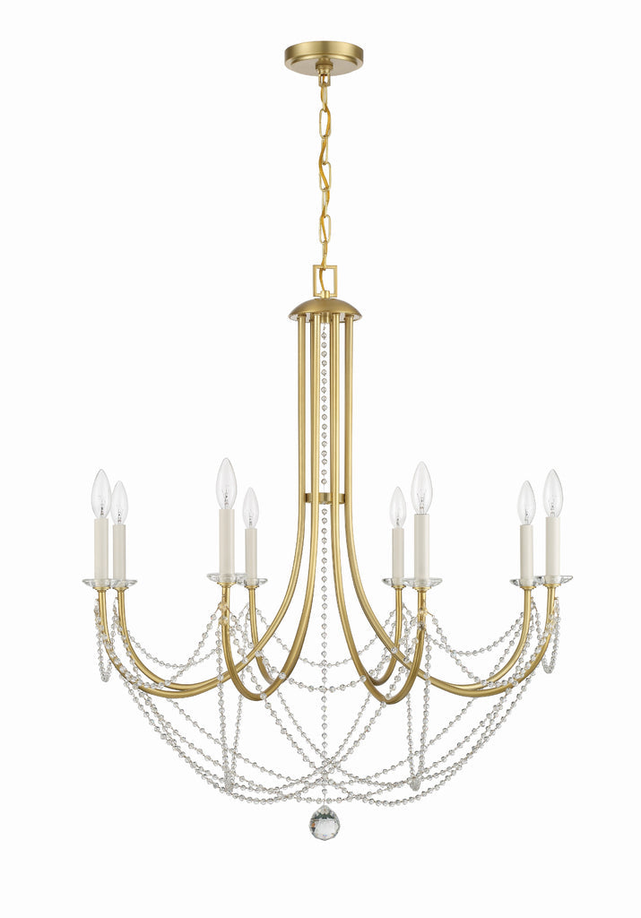 Crystorama Crystorama Delilah 8 Light Aged Brass Chandelier