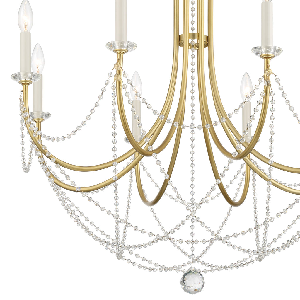 Crystorama Crystorama Delilah 8 Light Aged Brass Chandelier