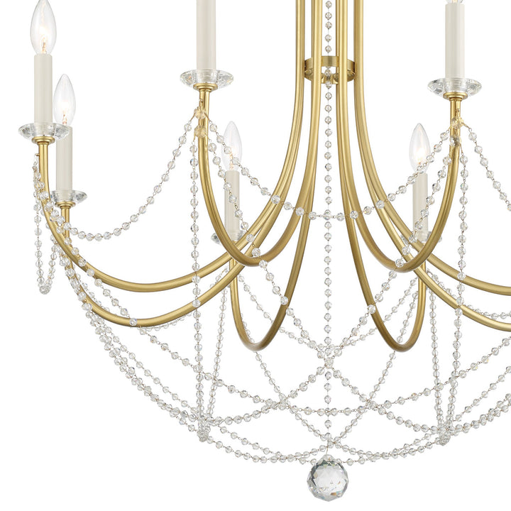 Crystorama Crystorama Delilah 8 Light Aged Brass Chandelier