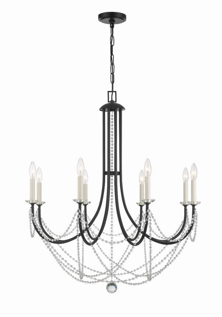 Crystorama Crystorama Delilah 8 Light Matte Black Chandelier