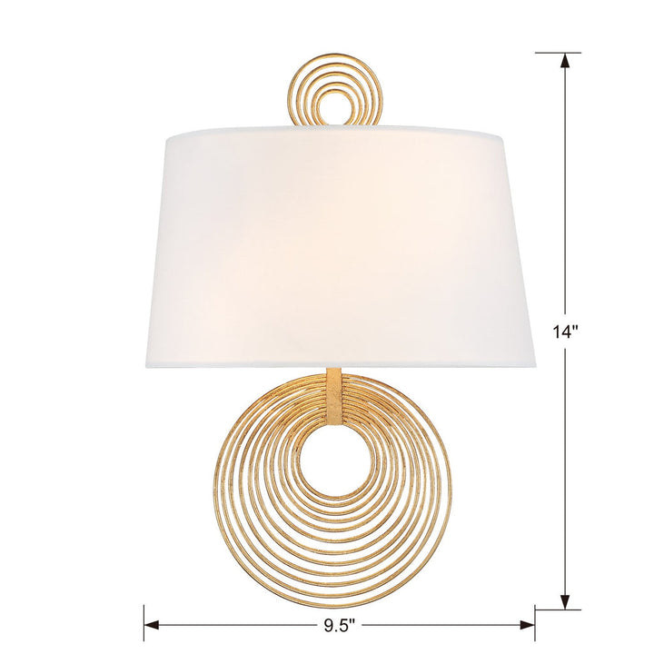 Crystorama Crystorama Doral 2 Light Renaissance Gold Sconce