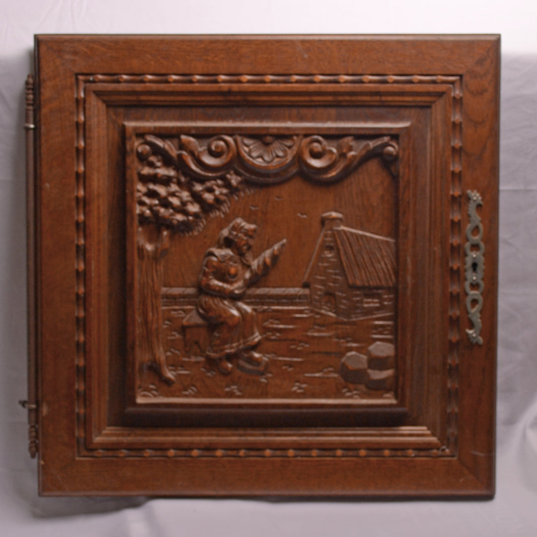 Wooden Oak Cabinet Doors with Carved Design (Pair) COPPER MOUNTAIN HARDWARE