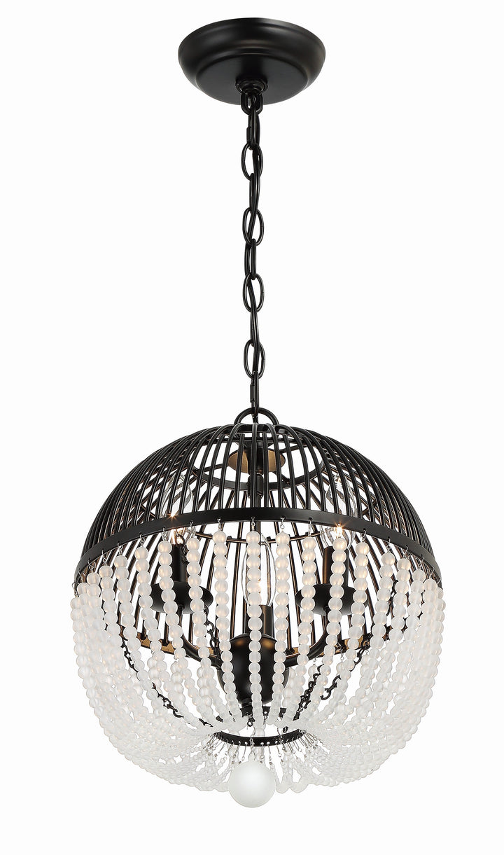 Crystorama Crystorama Duval 3 Light Matte Black Mini Chandelier