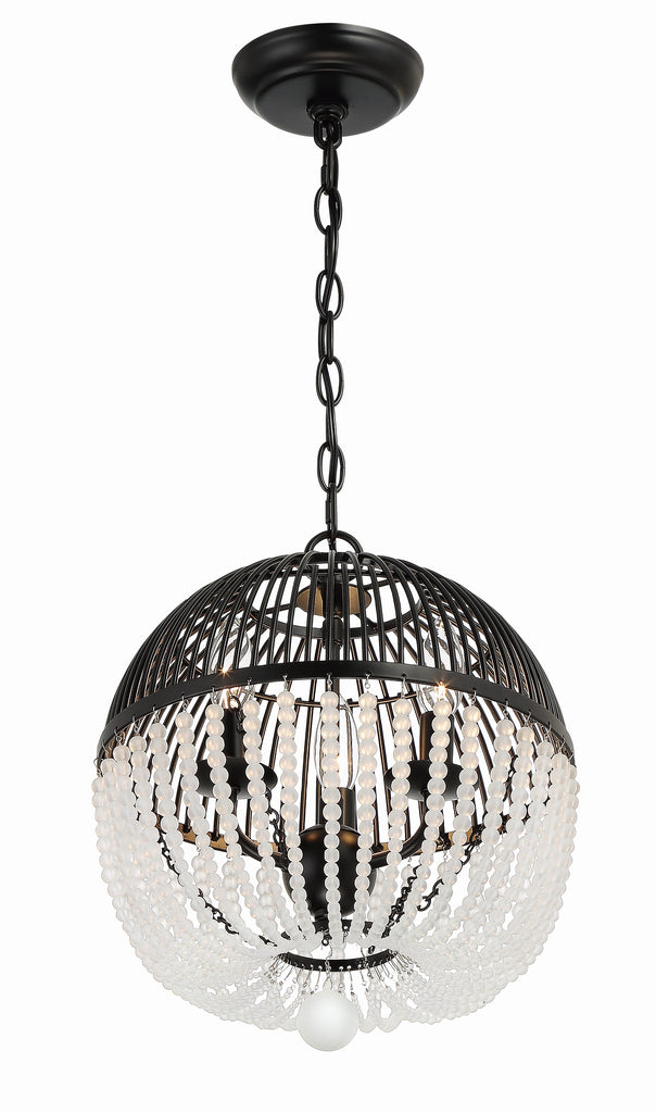 Crystorama Crystorama Duval 3 Light Matte Black Mini Chandelier