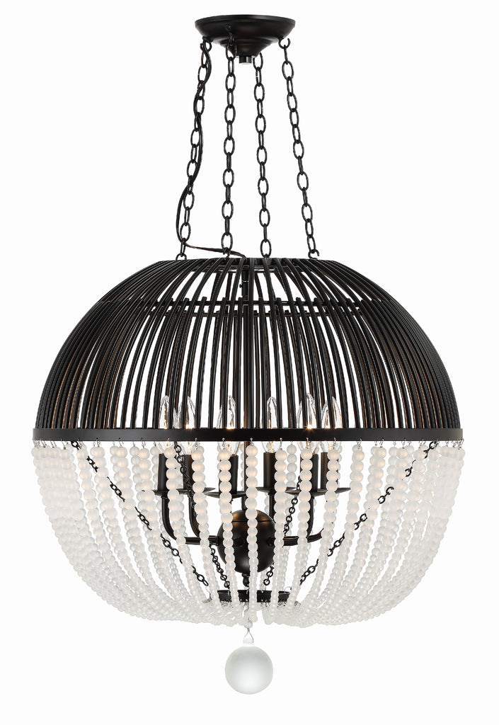 Crystorama Crystorama Duval 6 Light Matte Black Chandelier