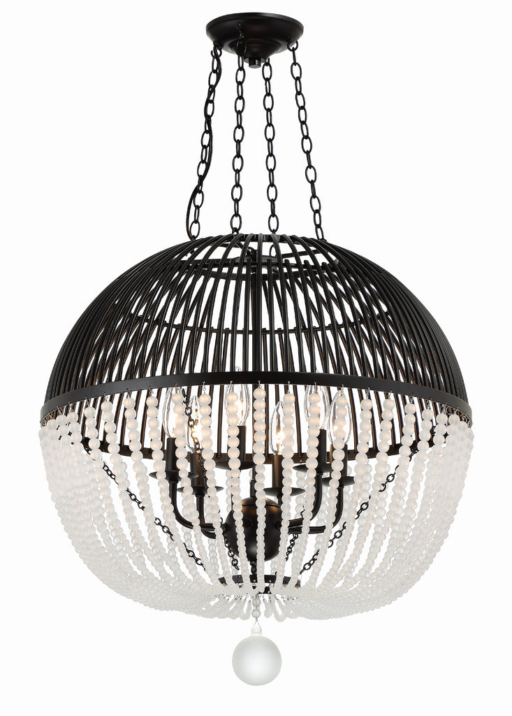 Crystorama Crystorama Duval 6 Light Matte Black Chandelier