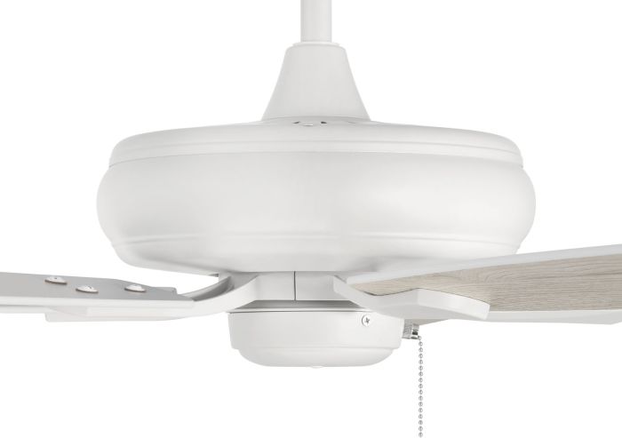 ##Antique Hardware## 52" Eos in White w/ White/Washed Oak Blades