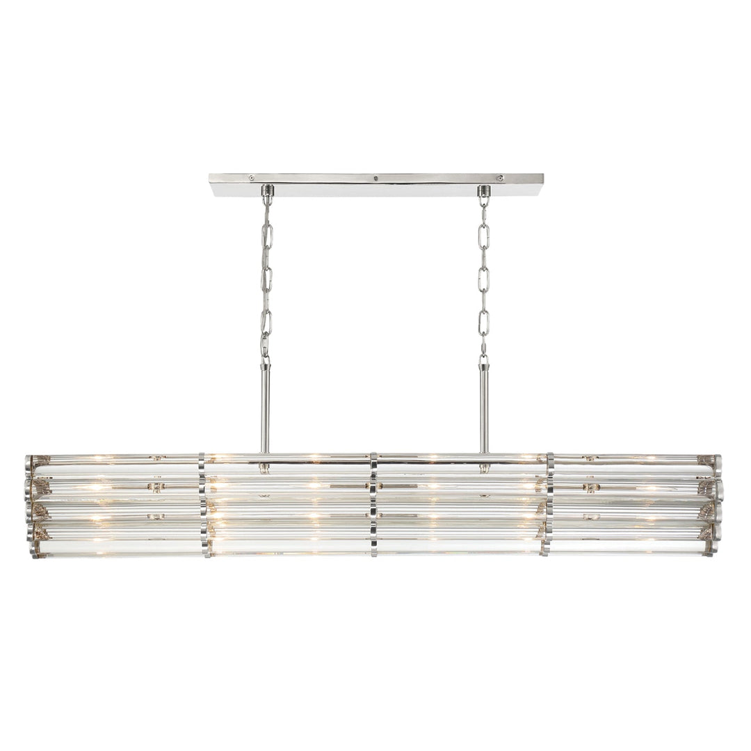 Crystorama Crystorama Libby Langdon Elliot 6 Light Polished Nickel Linear Chandelier