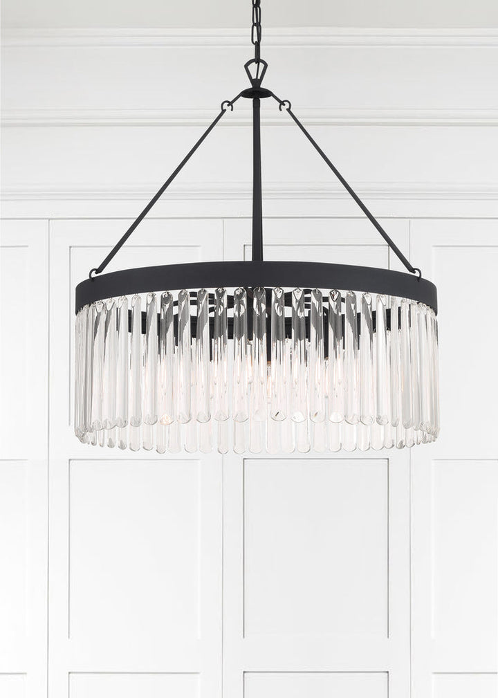 Crystorama Crystorama Emory 8 Light Black Forged Chandelier