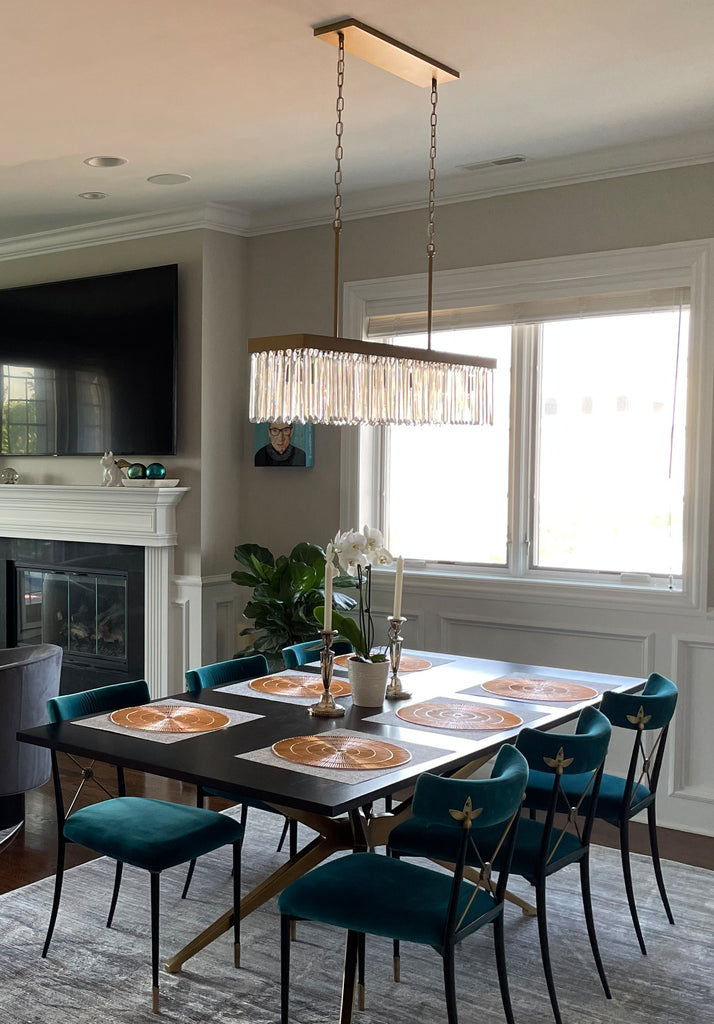 Crystorama Crystorama Emory 6 Light Modern Gold Linear Chandelier