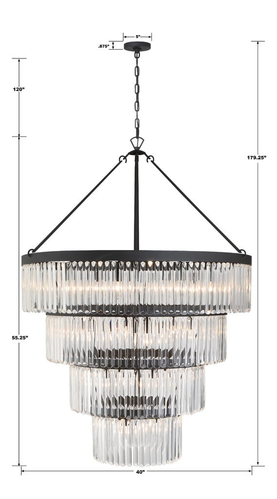 Crystorama Crystorama Emory 22 Light Black Forged Chandelier