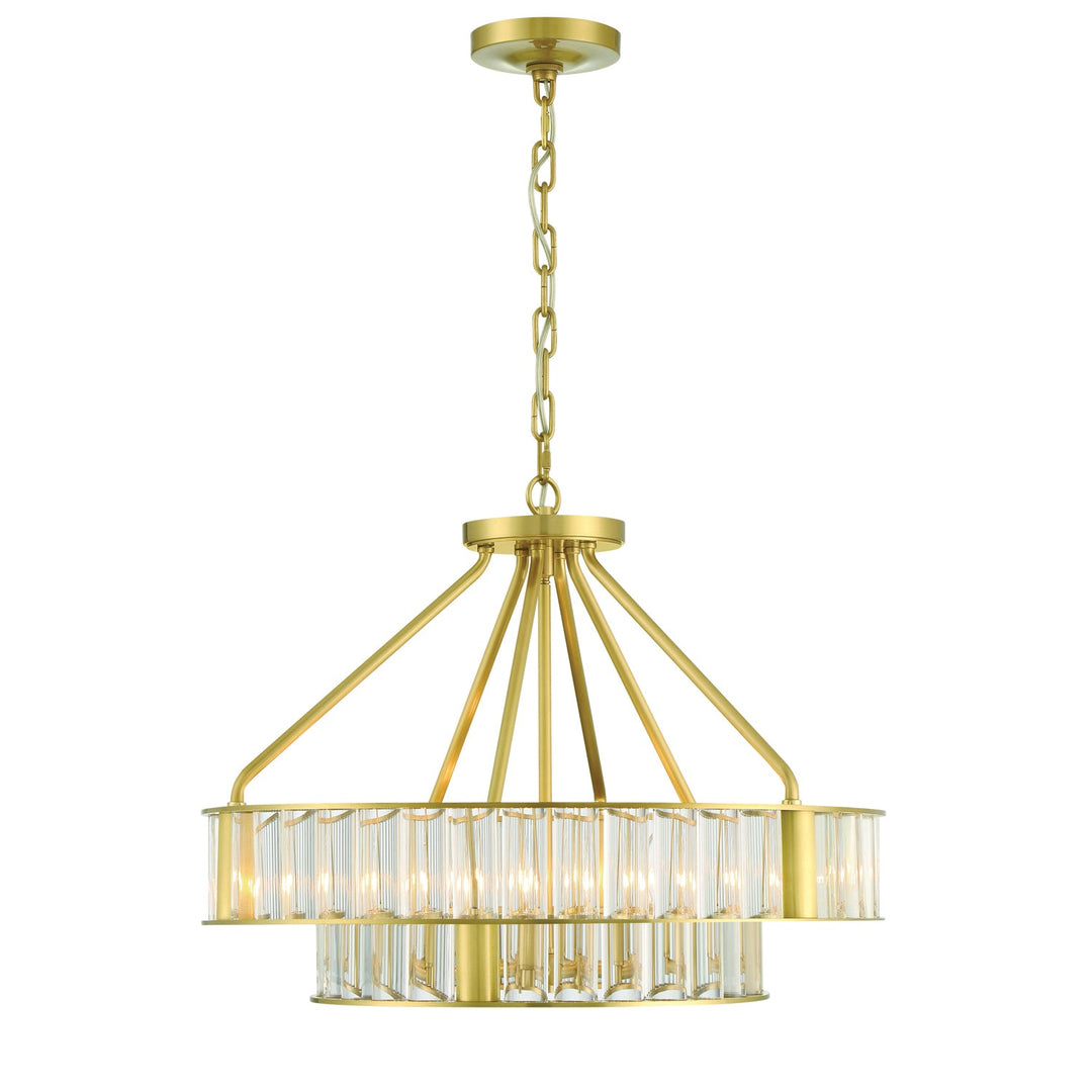 Crystorama Crystorama Libby Langdon Farris 6 Light Aged Brass Chandelier