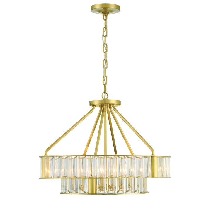 Crystorama Crystorama Libby Langdon Farris 6 Light Aged Brass Chandelier