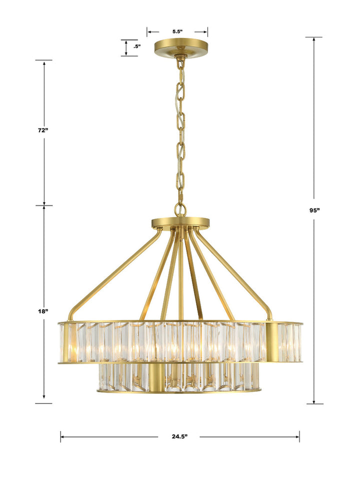 Crystorama Crystorama Libby Langdon Farris 6 Light Aged Brass Chandelier