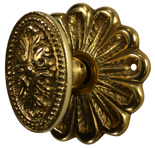 Maltesia Flower Rosette Door Set with Avalon Oval Door Knobs (Several Finishes Available) COPPER MOUNTAIN HARDWARE