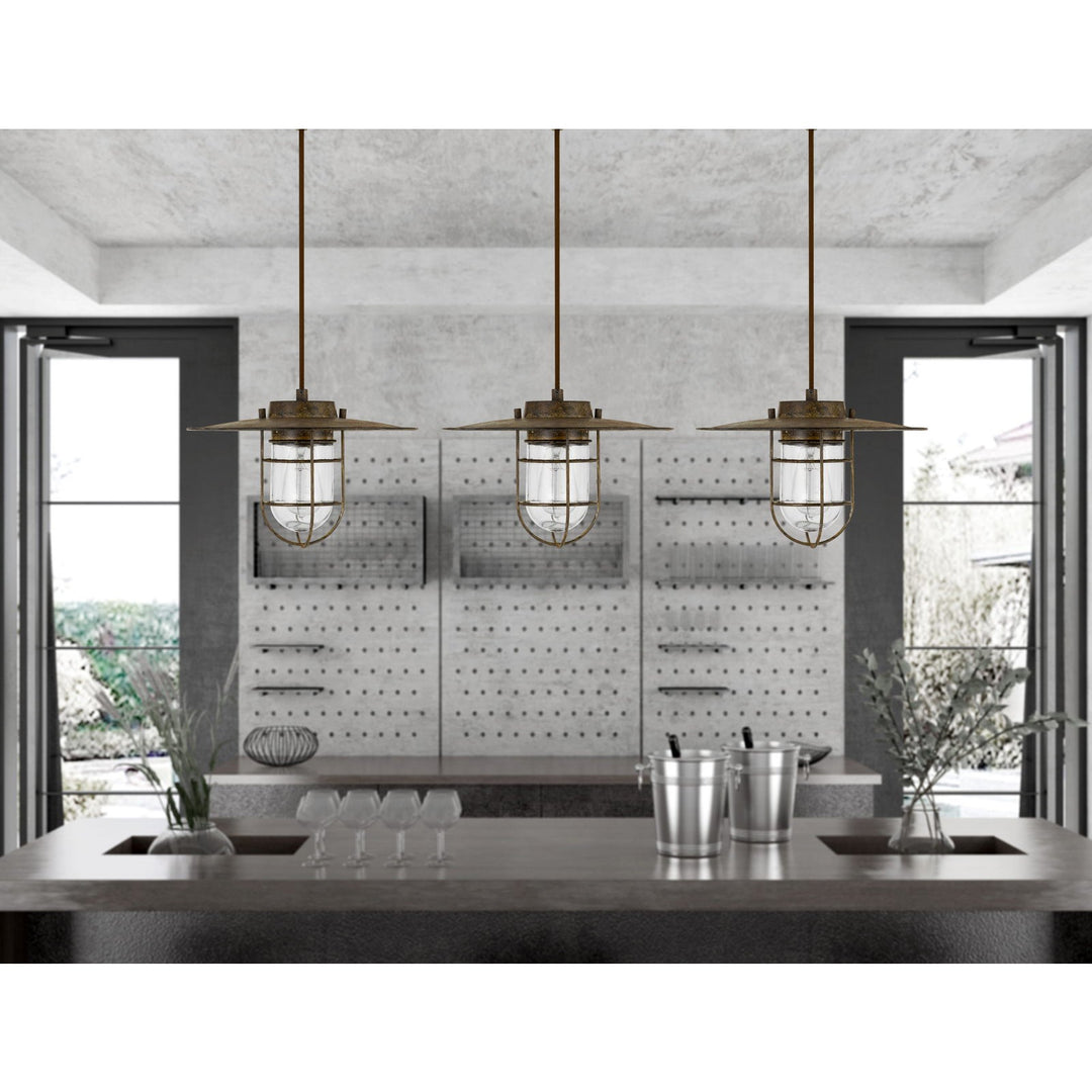 OWENTON OLD INDUSTRIAL METAL PENDANT WITH GLASS SHIELD (EDISON BULB NOT INCLUDED) Pendant Cal Lighting