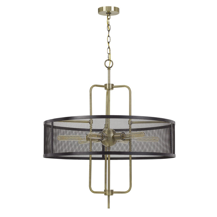 60W X 6 LEIDEN METAL CHANDELIER WITH MESH SHADE (EDISON BULBS ARE NOT INCLUDED) Cal Lighting