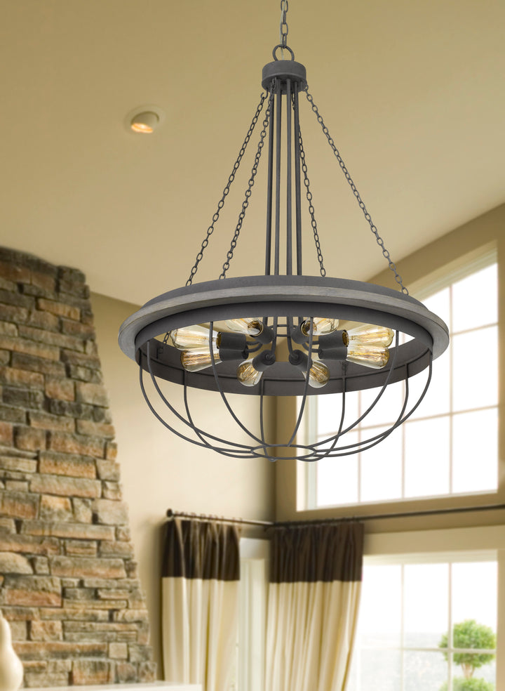 60W X 8 NIXA METAL CHANDELIER (EDISON BULBS NOT INCLUDED) Cal Lighting